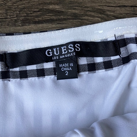 NWT Guess Women’s Gingham Off-Shoulder Mini Dress Size 2 - Picture 2 of 7